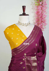 Winered - Durga - Banarasi Premium Viscose Silk with Traditional Border and Buttas - Best for Wedding Functions