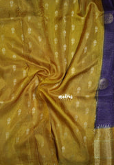 Royal Purple - Durga - Banarasi Premium Viscose Silk with Micro Zari Checks and Temple Sculpture Rich Border - Best for Pooja Functions | Diwali Festive
