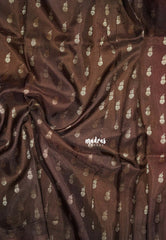 Peach Red - Durga - Banarasi Premium Viscose Silk with Micro Zari Checks and Temple Sculpture Rich Border - Best for Pooja Functions | Diwali Festive