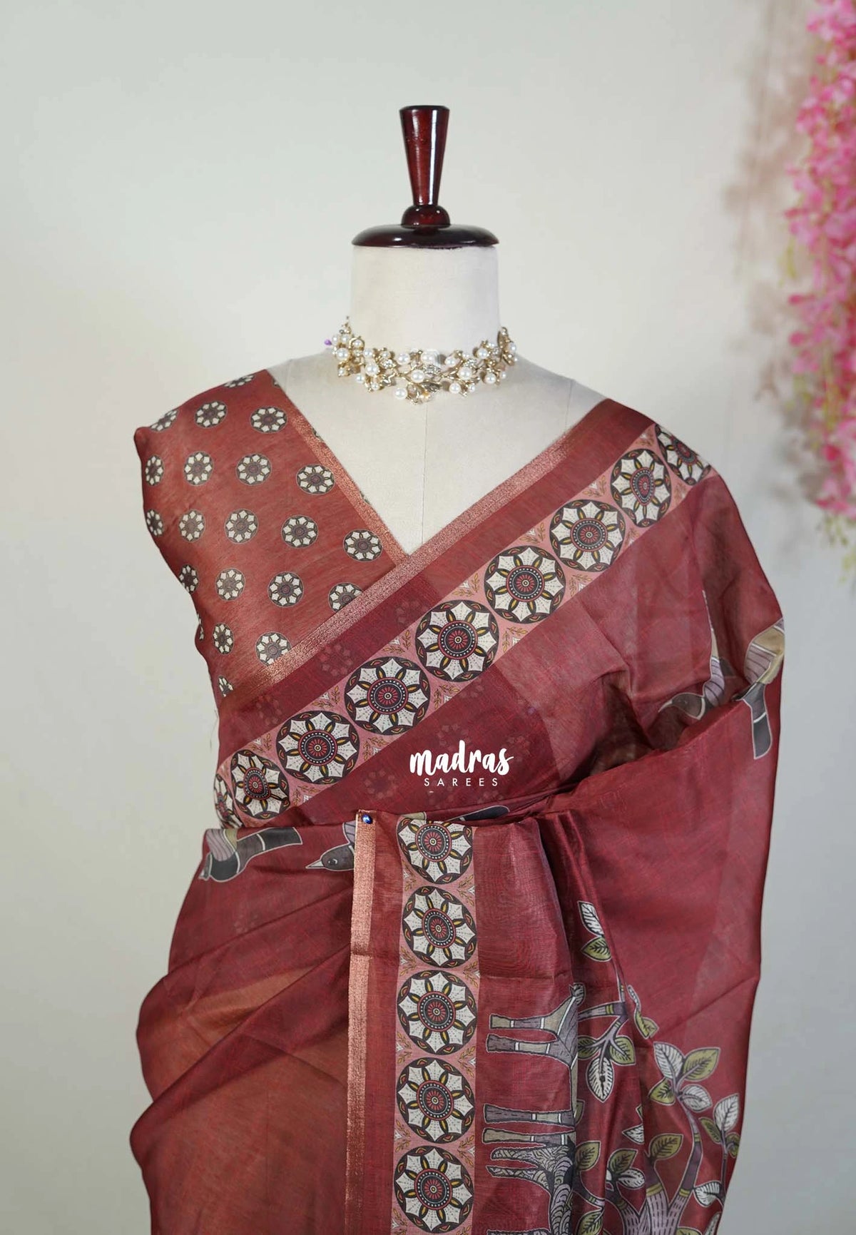 Majestic Maroon - Isha - Fancy Chanderi Silk with Tribal Prints - Best for Office Wear | Casual Wear