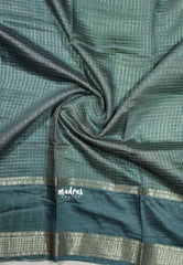 Pastel Green  - Chandrika - Lighweight Assam silk checks weaving body rudraksham border