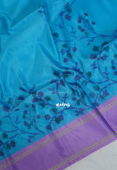 Olympic Blue - Chandrika - Ikkat Pochampally Soft Silk with Rettapet Border - Best for Small Functions