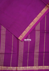 Magenta Glow - Classic Kanchi Cotton Plain Body with Small Annam Border - Best for Small Functions