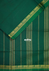 Classic Green - Classic Kanchi Cotton Plain Body with Small Annam Border - Best for Small Functions