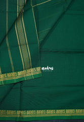 Classic Green - Classic Kanchi Cotton Plain Body with Small Annam Border - Best for Small Functions