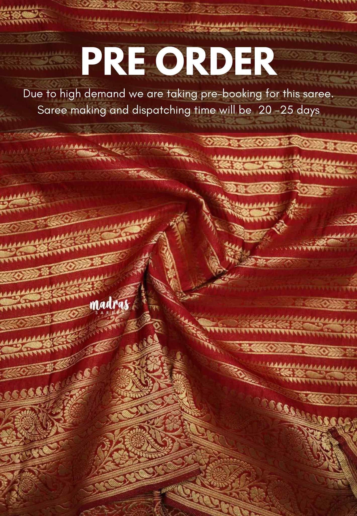 Aarti Ravi - Traditional Banarasi Khaddi Georgette silk - Dark Red