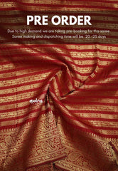 Aarti Ravi - Traditional Banarasi Khaddi Georgette silk - Dark Red