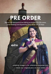 (PRE-BOOKING) Classic Kanchi cotton with bouble border with blouse Deepa venkat inspired  - Black
