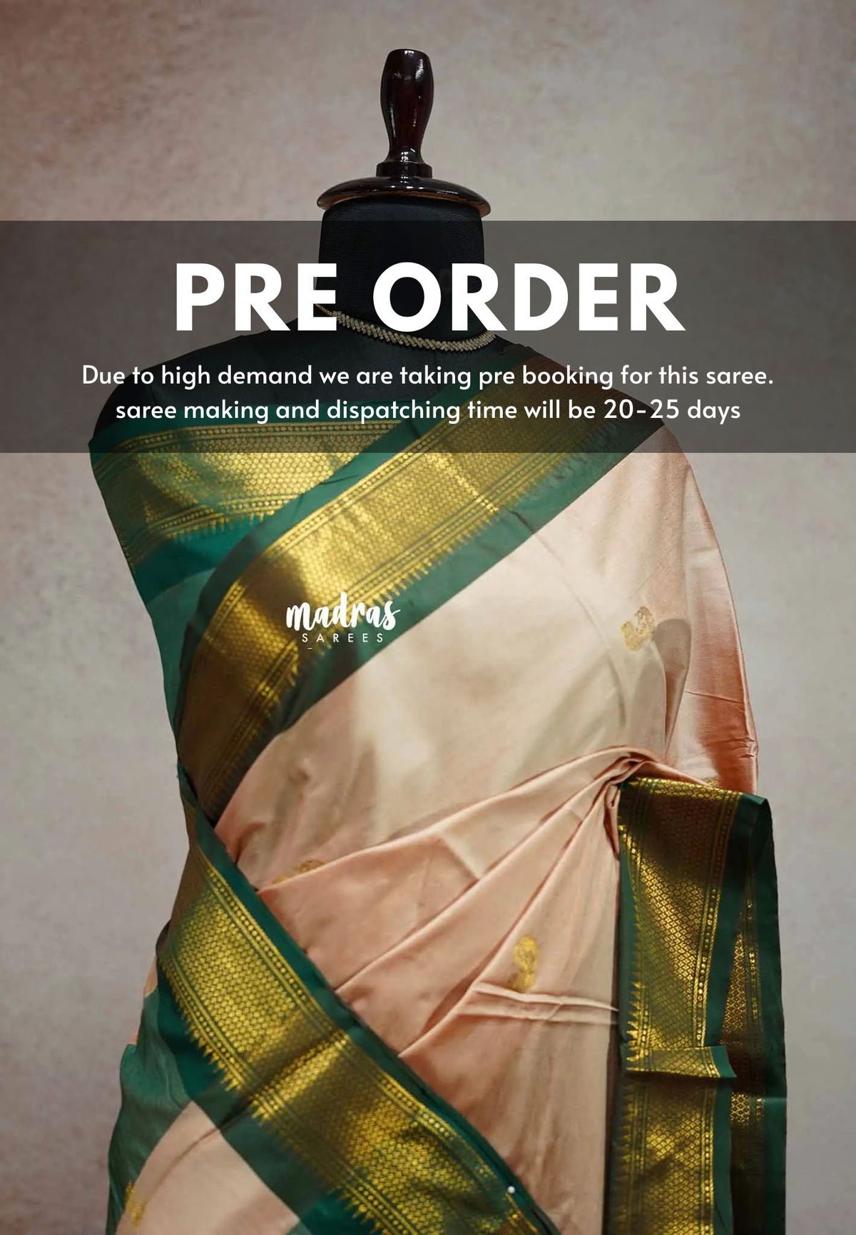 (PRE-BOOKING) Sico Gadwal Lotus peach with green