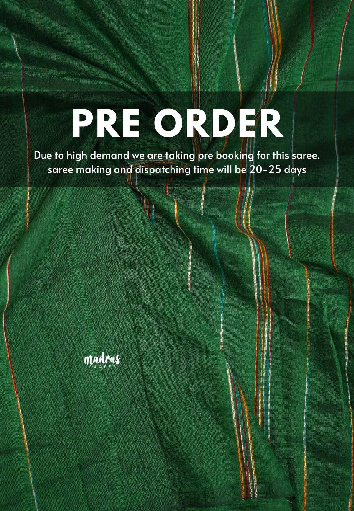 (PRE-BOOKING) Anvi - Budget Khadi cotton with knitted weaving stripes - Green