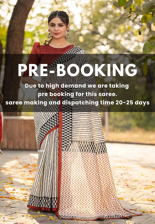 (PRE-BOOKING) Halfwhite - Zara Malgudi Fusion printed silk