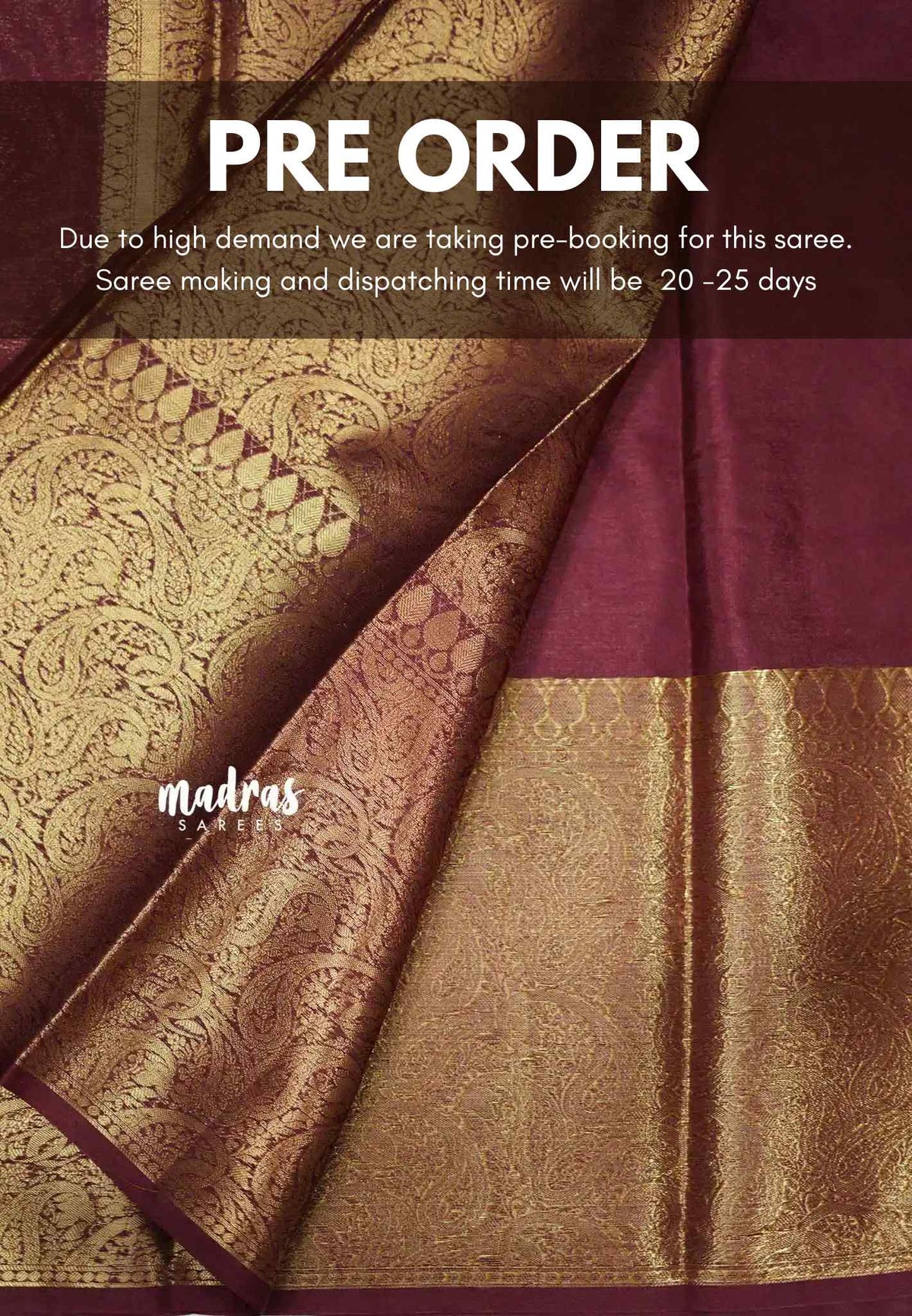 Durga - Traditional Banarasi warm silk saree - Maroon