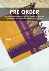 (PREBOOKING) Vintage Gadwal silk cotton - Golden yellow