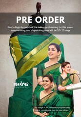 (PRE BOOKING) Nayanthara inspired Karthigai silk cotton - Green