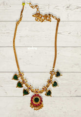 Aimpon Kerala traditional Palakka Green Neck chain