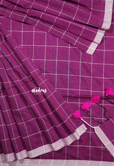 Magenta -  Leela Soft khadi checks pattern