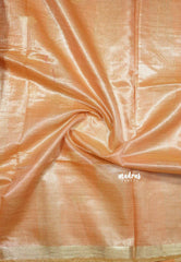 Orange- Tussar silk with gold zari weaving