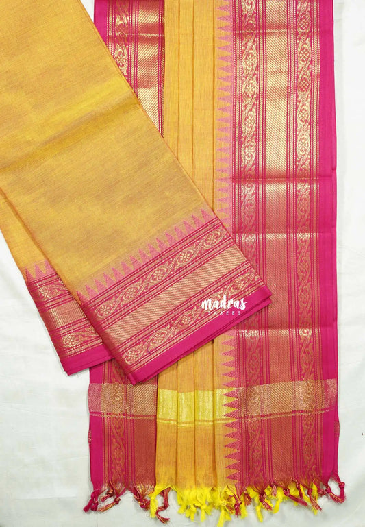 Orange yellow - Aparna (ONLY TOP AND DUPATTA) karthigai silk cotton salwar suit Unstitched