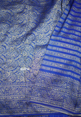 Aarti Ravi - Traditional Banarasi Khaddi Georgette silk - Ink blue