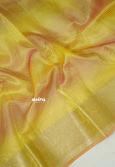 Dual shade Yellow  - Kushboo -  Banarasi Tissue silk saree with tissue border
