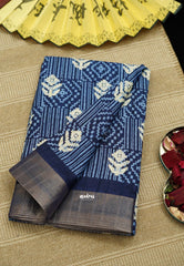 Indigo Printed silk Box print