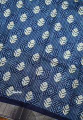 Indigo Printed silk Box print