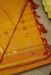 Vintage Gadwal silkcotton Golden Yellow