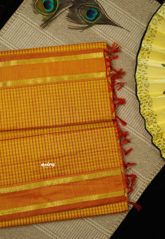 Vintage Gadwal silkcotton Golden Yellow