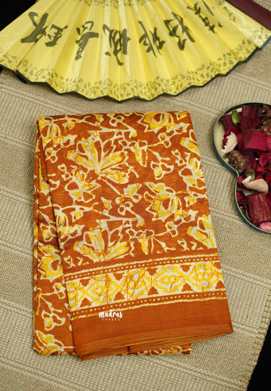 Budget Butter Silk Goldenyellow Floral