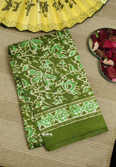 Budget Butter Silk Green Floral