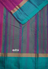 Arani semi silk saree with weaving buttas - Magenta