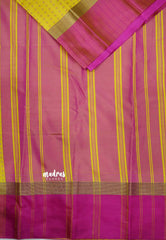 Arani semi silk saree with weaving buttas - Yellow