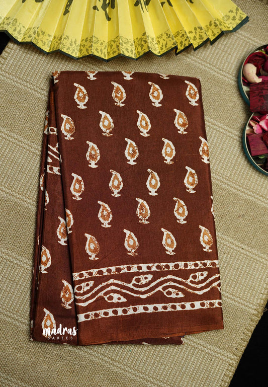 Malgudi printed silk