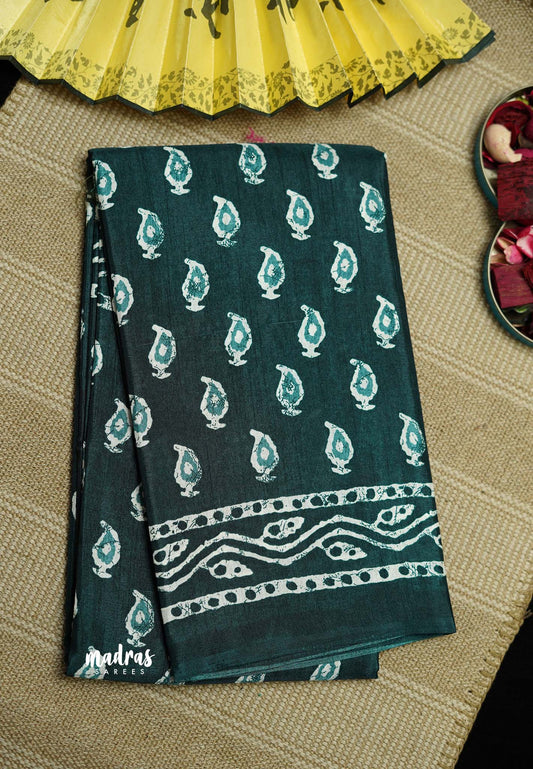 Malgudi printed silk