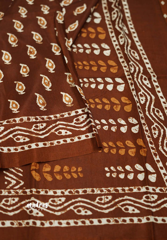 Malgudi printed silk