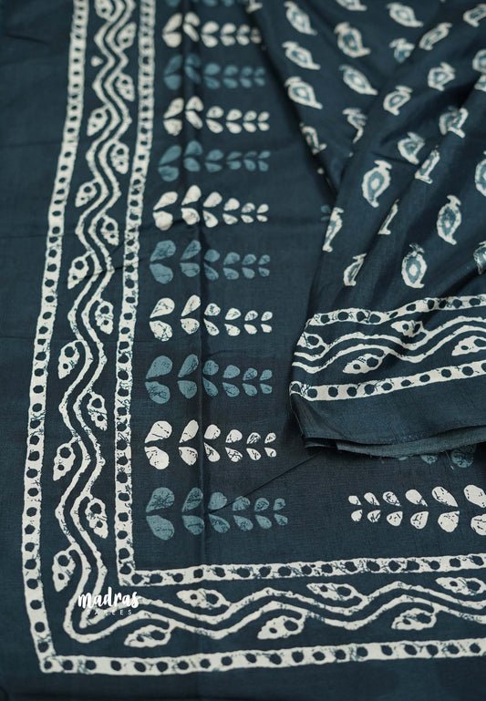 Malgudi printed silk