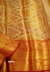 Kanchi semi silk with zigzag design