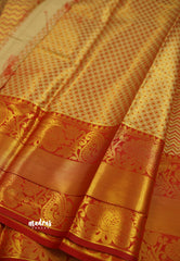 Kanchi semi silk with zigzag design