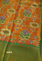 Kanchi Tissue Silk Saree With Floral Meenakari Motifs