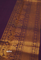 Korvai silk cotton with Rettapet border Purple