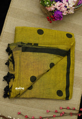 Polka dots Khadi Mehandi green - Actress Suhasini saree