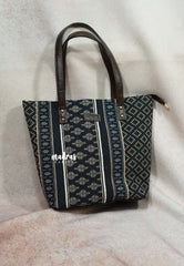 Indigo blue - Jacquard handbag / office bag set of 5 - MS7 Brand