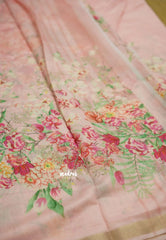 Alia bhatt silk linen saree baby pink