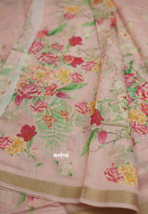 Alia bhatt silk linen saree baby pink