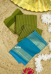 Chiffon saree with foil stripes prints sap green