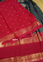 Chiffon saree with foil stripes prints indigo blue