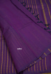 Karthigai silk cotton workwear with blouse Eggplant color