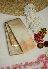 Organza Tissue silk Antiqe silver gold color