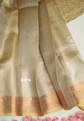 Organza Tissue silk Antiqe silver gold color