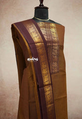 Brown - (ONLY TOP AND DUPATTA) Classic kanchi cotton salwar suit